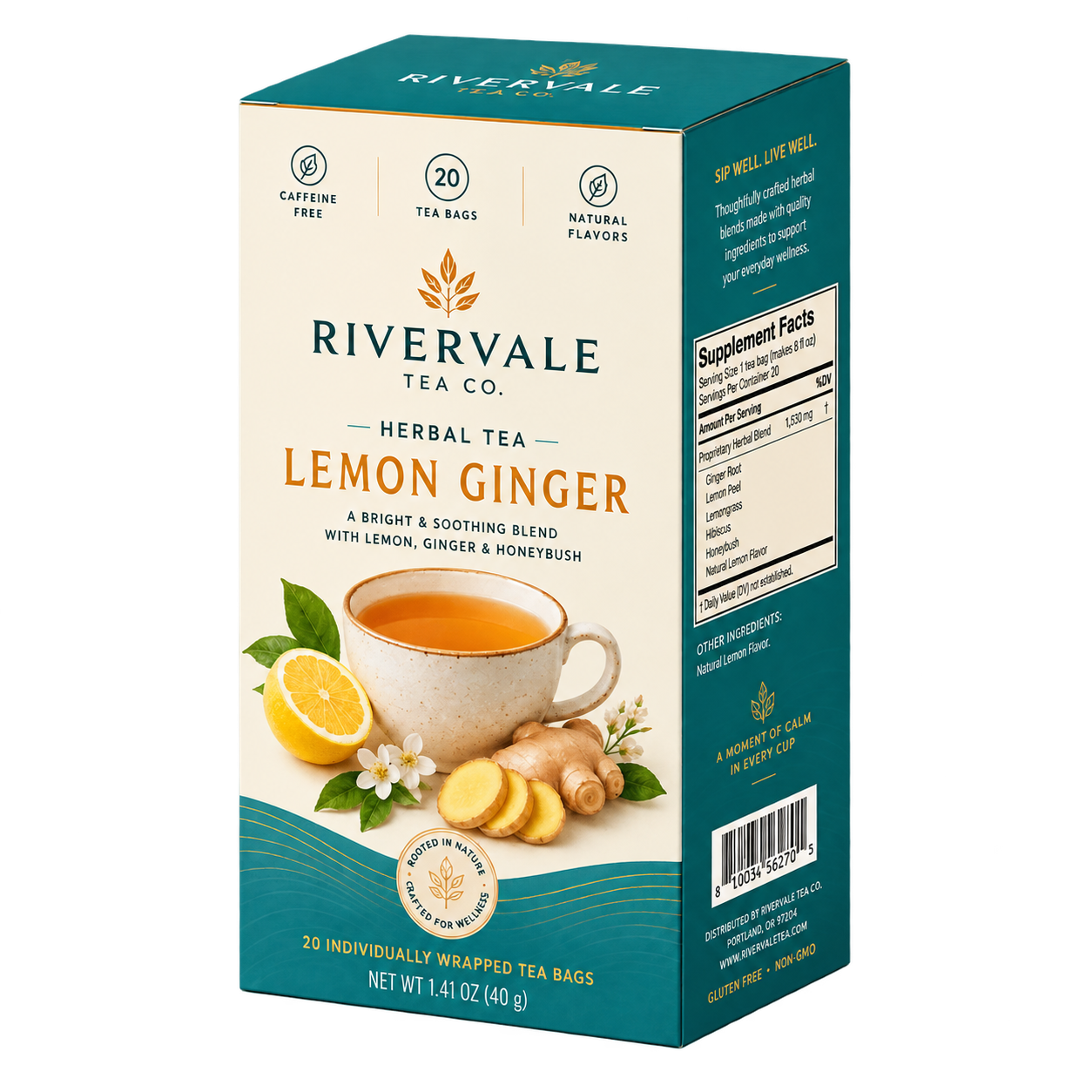 Custom tea packaging with branded printing